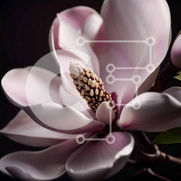 Intra Συλλεκτικό Ξύλινο Παζλ Plywood  4mm - Όμορφη κινηματογράφηση σε πρώτο πλάνο ενός ροζ λουλουδιού Magnolia Σε Ξύλινο Κουτί - Διαστάσεις: 10x10 cm – 25 κομμάτια