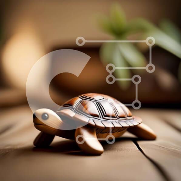 Intra Συλλεκτικό Ξύλινο Παζλ Plywood  4mm - Όμορφη ξύλινη διακόσμηση χελώνας σε φυσική ξύλινη επιφάνεια Σε Ξύλινο Κουτί - Διαστάσεις: 10x10 cm – 25 κομμάτια