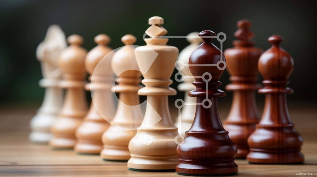 Intra Συλλεκτικό Ξύλινο Παζλ Plywood  4mm - Κομμάτια σκακιού σε ξύλινο τραπέζι Σε Ξύλινο Κουτί - Διαστάσεις Puzzle: 10x10 cm – 25 κομμάτια