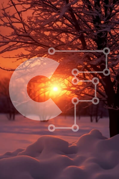 Intra Συλλεκτικό Ξύλινο Παζλ Plywood  4mm - Εκπληκτικό χειμερινό τοπίο με δέντρο και ηλιοβασίλεμα Σε Ξύλινο Κουτί - Διαστάσεις Puzzle: 10x10 cm – 25 κομμάτια