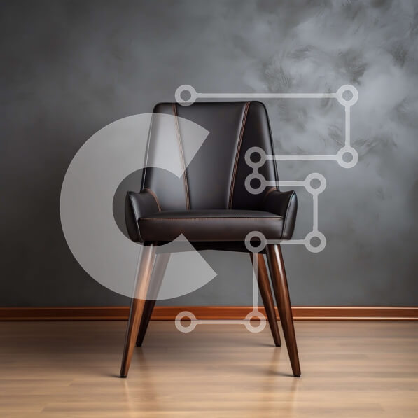 Intra Συλλεκτικό Ξύλινο Παζλ Plywood  4mm - Μαύρη δερμάτινη καρέκλα σε μοντέρνο δωμάτιο Σε Ξύλινο Κουτί - Διαστάσεις Puzzle: 10x10 cm – 25 κομμάτια