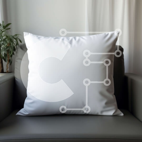 Intra Συλλεκτικό Ξύλινο Παζλ Plywood  4mm - Λευκό μαξιλάρι σε μαύρο καναπέ στο σαλόνι Σε Ξύλινο Κουτί - Διαστάσεις Puzzle: 10x10 cm – 25 κομμάτια