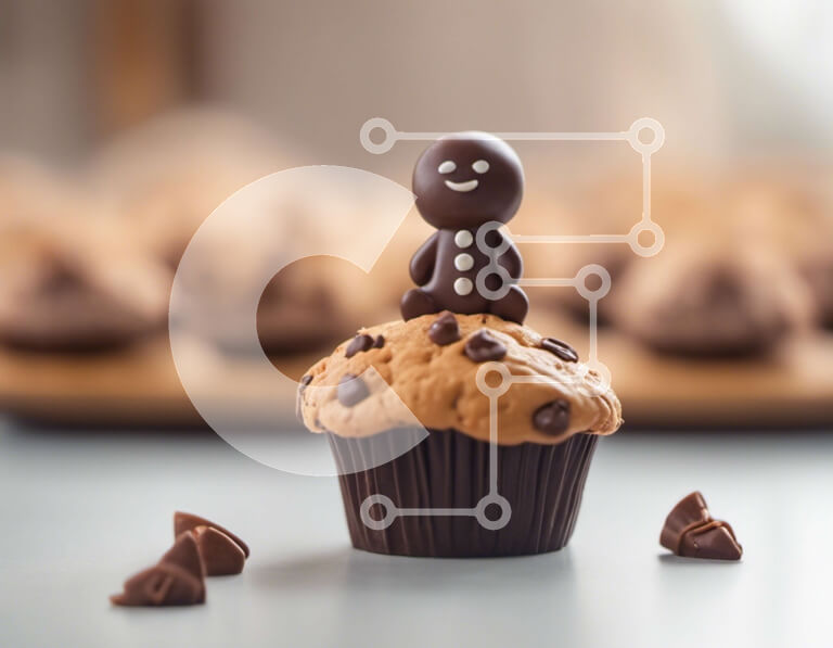 Σετ των 2 Intra Συλλεκτικό Ξύλινο Παζλ Plywood  4mm - Νόστιμο Cupcake σοκολάτας με αξιολάτρευτο μελόψωμο Σε Ξύλινο Κουτί - Διαστάσεις: 10x10 cm – 25 κομμάτια