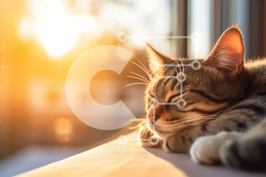 Σετ των 2 Intra Συλλεκτικό Ξύλινο Παζλ Plywood  4mm - Αξιολάτρευτη εικόνα μιας γάτας που κοιμάται στο περβάζι Σε Ξύλινο Κουτί - Διαστάσεις: 10x10 cm – 25 κομμάτια