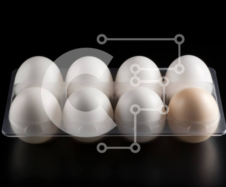 Σετ των 2 Intra Συλλεκτικό Ξύλινο Παζλ Plywood  4mm - Λευκά αυγά σε πλαστικό δίσκο σε μαύρο φόντο Σε Ξύλινο Κουτί - Διαστάσεις: 10x10 cm – 25 κομμάτια