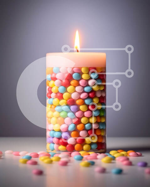 Intra Συλλεκτικό Ξύλινο Παζλ Plywood  4mm - Τούρτα γενεθλίων με πολύχρωμα ψεκάσματα στην κορυφή Σε Ξύλινο Κουτί - Διαστάσεις Puzzle: 10x10 cm – 25 κομμάτια