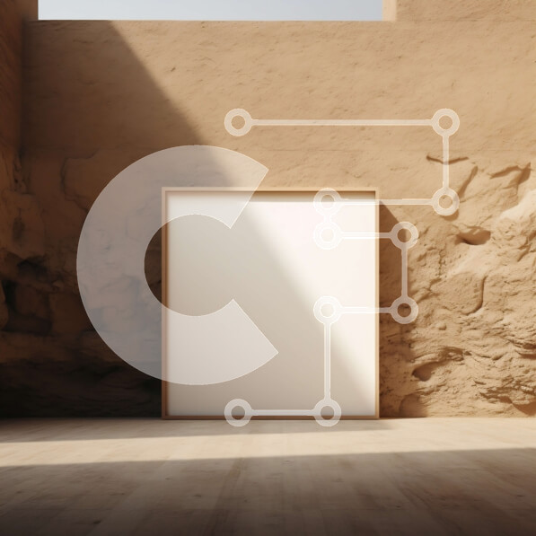 Intra Συλλεκτικό Ξύλινο Παζλ Plywood  4mm - Κενό δωμάτιο με λευκό καμβά σε τοίχο από τούβλα Σε Ξύλινο Κουτί - Διαστάσεις Puzzle: 10x10 cm – 25 κομμάτια