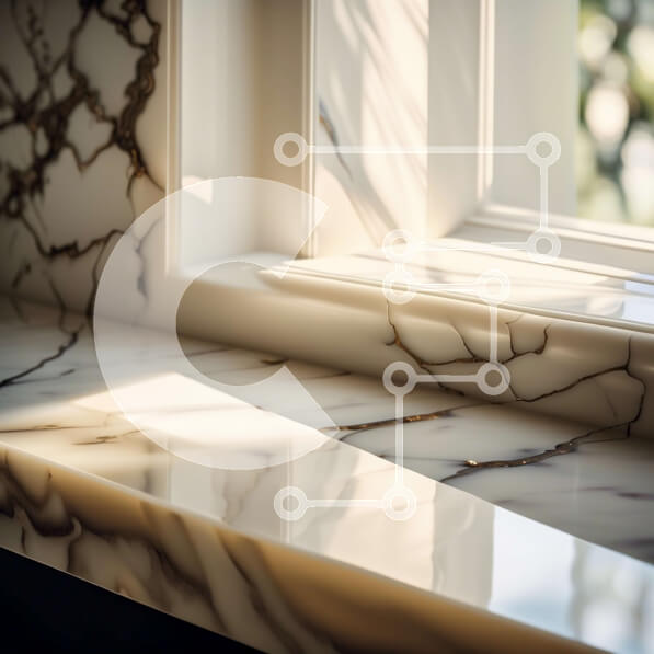 Intra Συλλεκτικό Ξύλινο Παζλ Plywood  4mm - Όμορφη κινηματογράφηση σε πρώτο πλάνο από γυαλισμένο μαρμάρινο περβάζι παραθύρου με το φως του ήλιου Σε Ξύλινο Κουτί - Διαστάσεις Puzzle: 10x10 cm – 25 κομμάτια