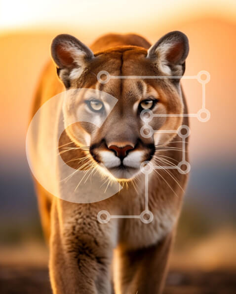 Σετ των 2 Intra Συλλεκτικό Ξύλινο Παζλ Plywood  4mm - Όμορφη εικόνα ενός ορεινού λιονταριού στο φυσικό του περιβάλλον Σε Ξύλινο Κουτί - Διαστάσεις: 10x10 cm – 25 κομμάτια