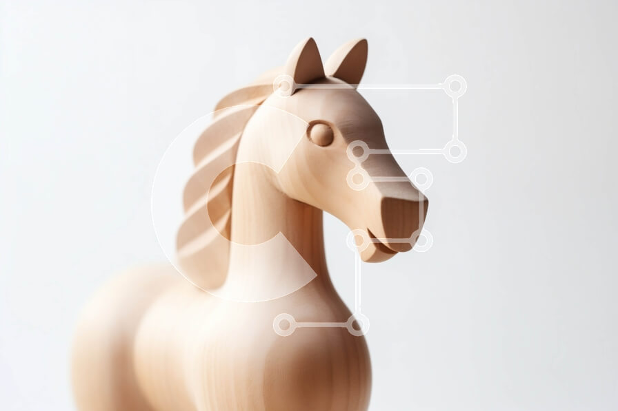 Intra Συλλεκτικό Ξύλινο Παζλ Plywood  4mm - Όμορφο ξύλινο άγαλμα αλόγων στην οθόνη Σε Ξύλινο Κουτί - Διαστάσεις: 10x10 cm – 25 κομμάτια