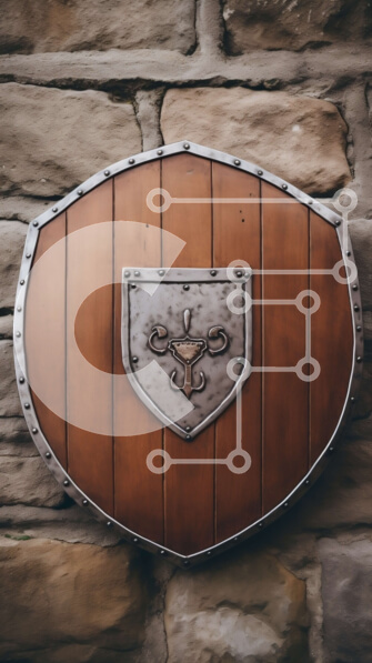 Intra Συλλεκτικό Ξύλινο Παζλ Plywood  4mm - Ξύλινη ασπίδα στον παλιό πέτρινο τοίχο Σε Ξύλινο Κουτί - Διαστάσεις: 10x10 cm – 25 κομμάτια