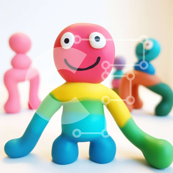 Intra Συλλεκτικό Ξύλινο Παζλ Plywood  4mm - Ομάδα πολύχρωμων ειδωλίων παιχνιδιών με χαμογελαστά πρόσωπα Σε Ξύλινο Κουτί - Διαστάσεις: 10x10 cm – 25 κομμάτια