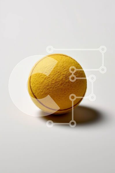 Intra Συλλεκτικό Ξύλινο Παζλ Plywood  4mm - Φωτεινή και παιχνιδιάρικη κίτρινη λαστιχένια μπάλα σε μια καθαρή λευκή επιφάνεια Σε Ξύλινο Κουτί - Διαστάσεις: 10x10 cm – 25 κομμάτια