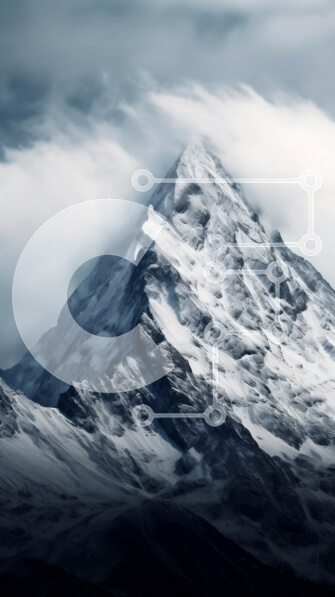 Σετ των 2 Intra Συλλεκτικό Ξύλινο Παζλ Plywood  4mm - Εκπληκτική εικόνα μιας χιονισμένης βουνοκορφής με σύννεφα Σε Ξύλινο Κουτί - Διαστάσεις: 10x10 cm – 25 κομμάτια