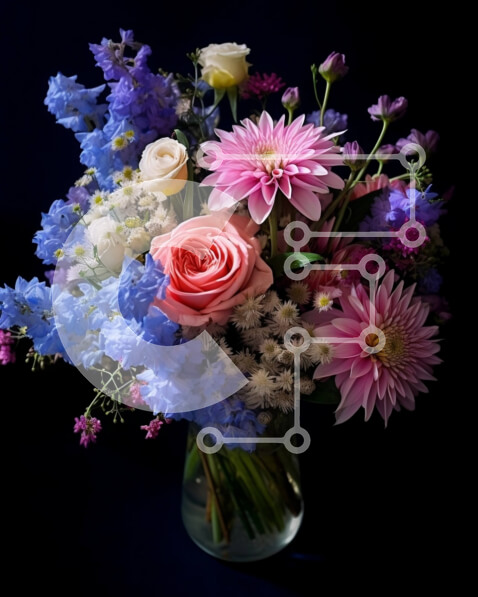 Intra Συλλεκτικό Ξύλινο Παζλ Plywood  4mm - Όμορφο βάζο με ποικιλία λουλουδιών Σε Ξύλινο Κουτί - Διαστάσεις: 10x10 cm – 25 κομμάτια