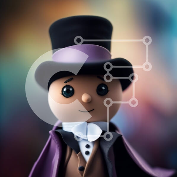 Intra Συλλεκτικό Ξύλινο Παζλ Plywood  4mm - Κομψός άνδρας με καπέλο και ακρωτήριο - Φωτογραφία Αρχείου Σε Ξύλινο Κουτί - Διαστάσεις Puzzle: 10x10 cm – 25 κομμάτια