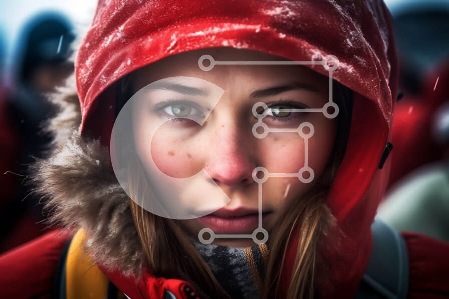 Intra Συλλεκτικό Ξύλινο Παζλ Plywood  4mm - Σοβαρή γυναίκα με κόκκινο σακάκι και γυαλιά ηλίου Σε Ξύλινο Κουτί - Διαστάσεις Puzzle: 10x10 cm – 25 κομμάτια