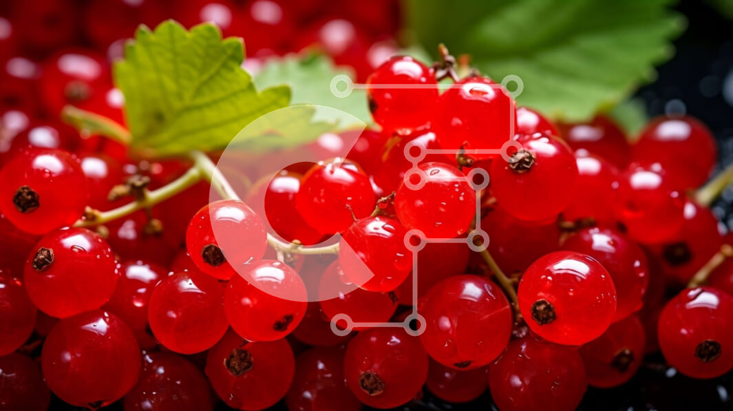 Intra Συλλεκτικό Ξύλινο Παζλ Plywood  4mm - Κόκκινα μούρα με πράσινα φύλλα σε μαύρη επιφάνεια Σε Ξύλινο Κουτί - Διαστάσεις: 10x10 cm – 25 κομμάτια