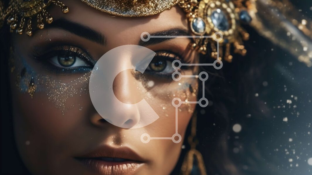 Intra Συλλεκτικό Ξύλινο Παζλ Plywood  4mm - Πολύχρωμη εικόνα μιας γυναίκας με μια μοναδική στολή με κοσμήματα Σε Ξύλινο Κουτί - Διαστάσεις Puzzle: 10x10 cm – 25 κομμάτια