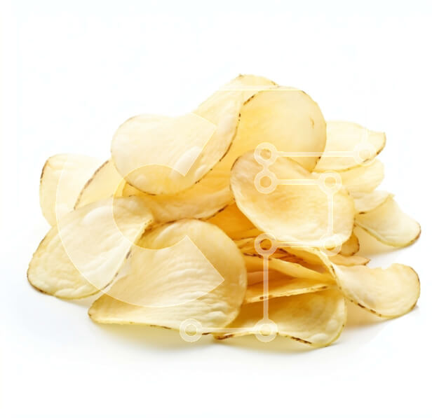 Σετ των 2 Intra Συλλεκτικό Ξύλινο Παζλ Plywood  4mm - Σωρός από πατατάκια σε άσπρο φόντο Σε Ξύλινο Κουτί - Διαστάσεις: 10x10 cm – 25 κομμάτια