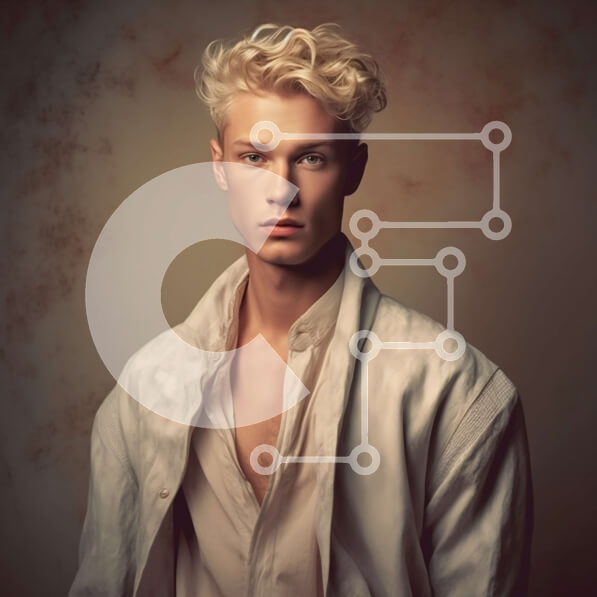 Intra Συλλεκτικό Ξύλινο Παζλ Plywood  4mm - Πορτρέτο ενός νεαρού άνδρα με λευκό πουκάμισο και τζιν Σε Ξύλινο Κουτί - Διαστάσεις Puzzle: 10x10 cm – 25 κομμάτια