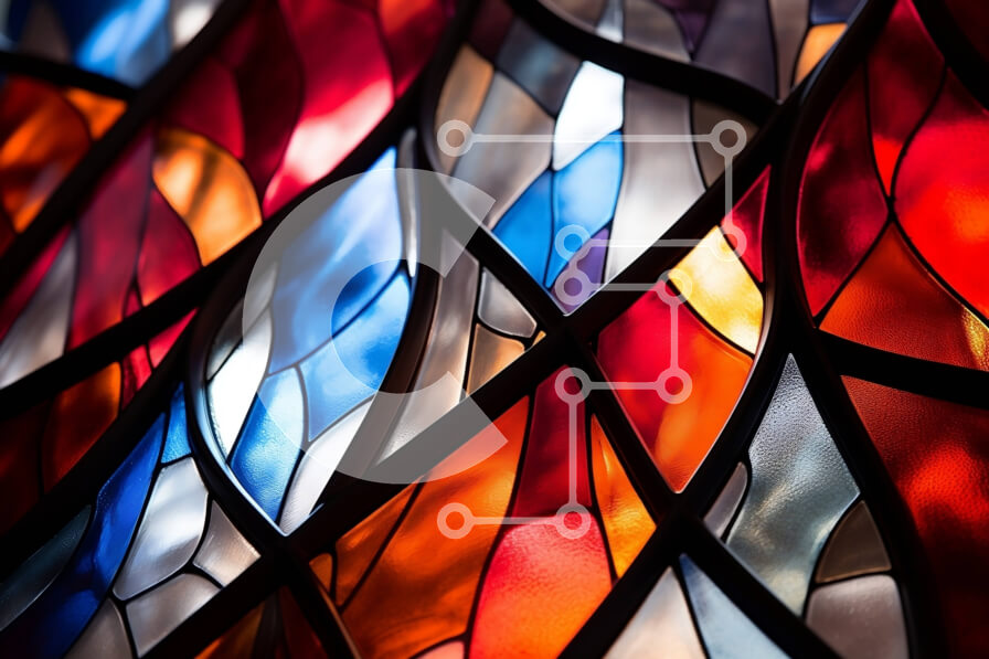 Intra Συλλεκτικό Ξύλινο Παζλ Plywood  4mm - Πολύχρωμο βιτρό με αφηρημένο σχέδιο Σε Ξύλινο Κουτί - Διαστάσεις Puzzle: 10x10 cm – 25 κομμάτια