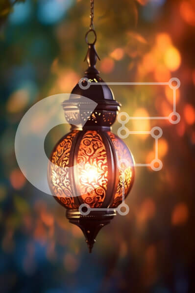 Intra Συλλεκτικό Ξύλινο Παζλ Plywood  4mm - Όμορφη εικόνα ενός κρεμασμένου φαναριού με περίπλοκα μοτίβα Σε Ξύλινο Κουτί - Διαστάσεις Puzzle: 10x10 cm – 25 κομμάτια