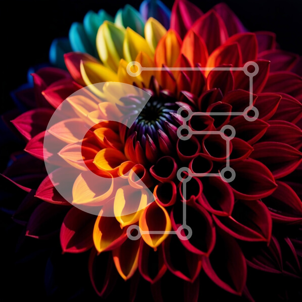 Intra Συλλεκτικό Ξύλινο Παζλ Plywood  4mm - Όμορφη εικόνα ενός πολύχρωμου λουλουδιού με κυκλική διάταξη πετάλων Σε Ξύλινο Κουτί - Διαστάσεις: 10x10 cm – 25 κομμάτια