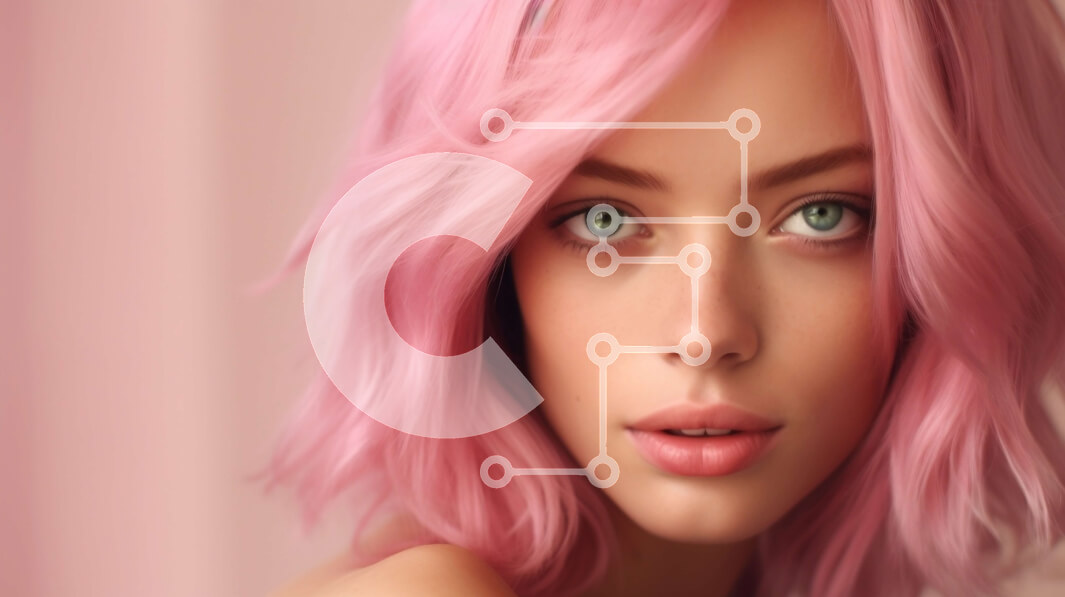 Intra Συλλεκτικό Ξύλινο Παζλ Plywood  4mm - Κομψή γυναίκα με ροζ μαλλιά και ουδέτερη έκφραση Σε Ξύλινο Κουτί - Διαστάσεις Puzzle: 10x10 cm – 25 κομμάτια