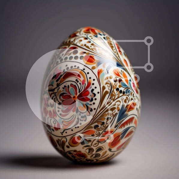 Intra Συλλεκτικό Ξύλινο Παζλ Plywood  4mm - Όμορφα διακοσμημένα Πασχαλινά αυγά σε γκρι φόντο Σε Ξύλινο Κουτί - Διαστάσεις: 10x10 cm – 25 κομμάτια