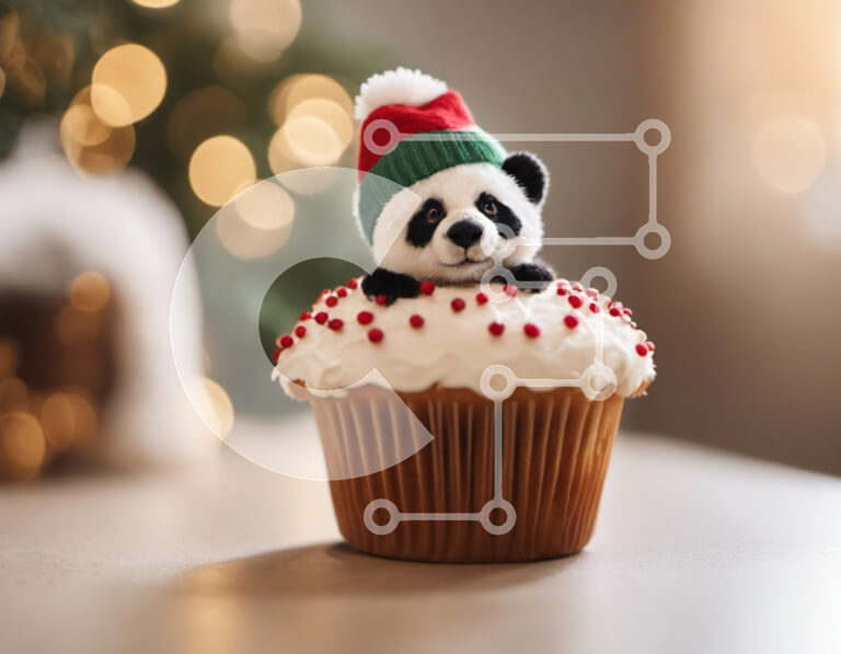 Σετ των 2 Intra Συλλεκτικό Ξύλινο Παζλ Plywood  4mm - Αξιολάτρευτο Panda Bear σε ένα ανάποδο cupcake Σε Ξύλινο Κουτί - Διαστάσεις: 10x10 cm – 25 κομμάτια