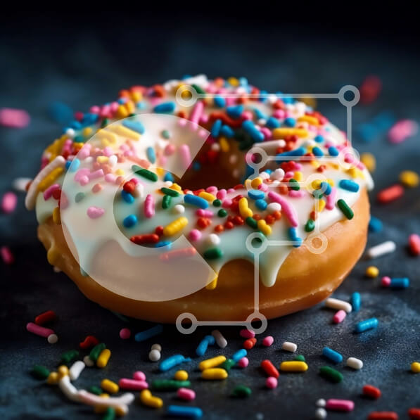 Σετ των 2 Intra Συλλεκτικό Ξύλινο Παζλ Plywood  4mm - Γευστική εικόνα: Γλασέ ντόνατ με ψεκασμούς σε σκοτεινή επιφάνεια Σε Ξύλινο Κουτί - Διαστάσεις: 10x10 cm – 25 κομμάτια