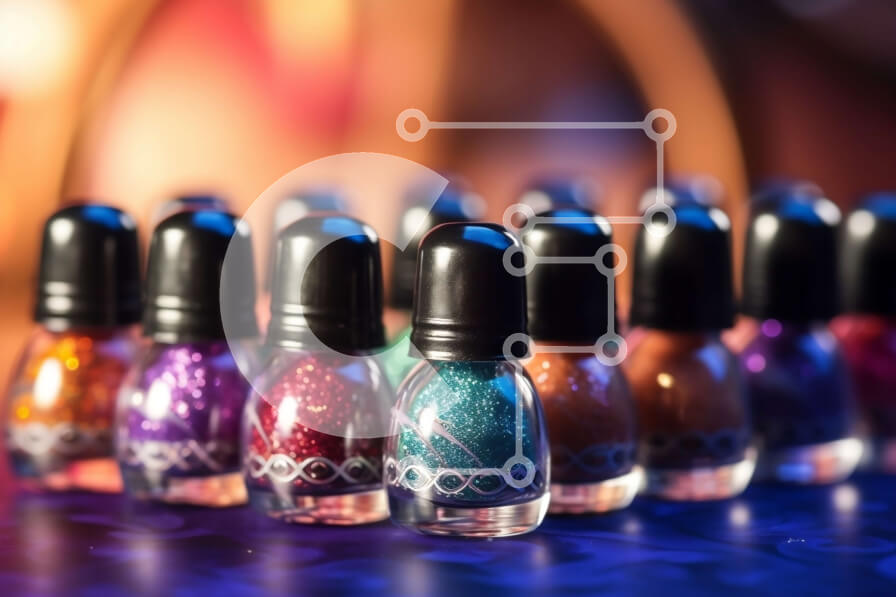 Intra Συλλεκτικό Ξύλινο Παζλ Plywood  4mm - Φωτεινή και χαρούμενη εικόνα από πολύχρωμα μπουκάλια βερνικιού νυχιών Σε Ξύλινο Κουτί - Διαστάσεις Puzzle: 10x10 cm – 25 κομμάτια