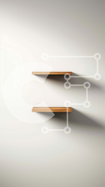 Intra Συλλεκτικό Ξύλινο Παζλ Plywood  4mm - Μινιμαλιστικά ξύλινα ράφια σε λευκό τοίχο Σε Ξύλινο Κουτί - Διαστάσεις Puzzle: 10x10 cm – 25 κομμάτια