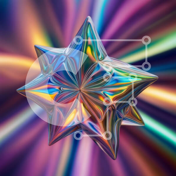 Intra Συλλεκτικό Ξύλινο Παζλ Plywood  4mm - Ζωντανό γεωμετρικό αστέρι αφηρημένο έργο τέχνης Σε Ξύλινο Κουτί - Διαστάσεις Puzzle: 10x10 cm – 25 κομμάτια