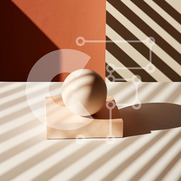 Intra Συλλεκτικό Ξύλινο Παζλ Plywood  4mm - Καλλιτεχνική νεκρή φύση με λευκή μπάλα και ξύλινο μπλοκ Σε Ξύλινο Κουτί - Διαστάσεις Puzzle: 10x10 cm – 25 κομμάτια