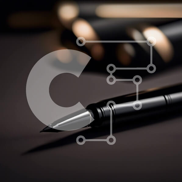 Intra Συλλεκτικό Ξύλινο Παζλ Plywood  4mm - Μινιμαλιστικό μαύρο στυλό σε σκοτεινό φόντο Σε Ξύλινο Κουτί - Διαστάσεις: 10x10 cm – 25 κομμάτια