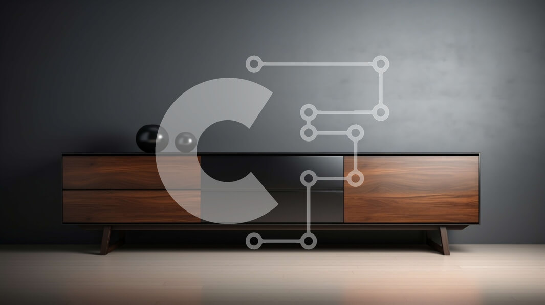 Intra Συλλεκτικό Ξύλινο Παζλ Plywood  4mm - Μοντέρνος μπουφές από ξύλο και μαύρο γυαλί Σε Ξύλινο Κουτί - Διαστάσεις Puzzle: 10x10 cm – 25 κομμάτια