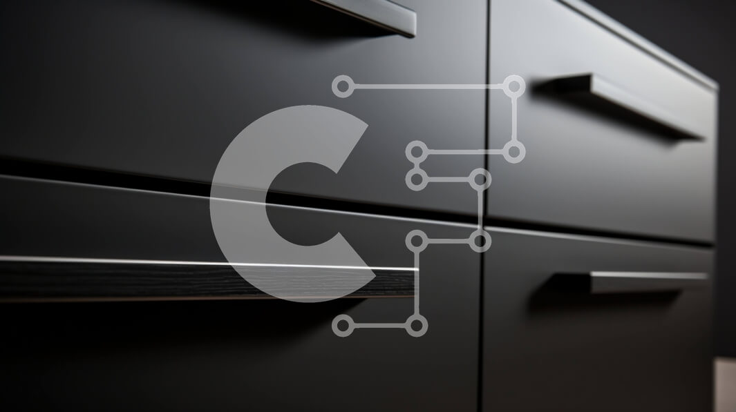 Intra Συλλεκτικό Ξύλινο Παζλ Plywood  4mm - Μαύρα ντουλάπια κουζίνας με μοντέρνα χερούλια Σε Ξύλινο Κουτί - Διαστάσεις Puzzle: 10x10 cm – 25 κομμάτια