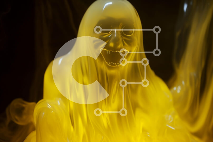 Intra Συλλεκτικό Ξύλινο Παζλ Plywood  4mm - Puzzle με Θέμα Abstract Art: Κίτρινη φιγούρα φάντασμα που επιπλέει στον αέρα Σε Ξύλινο Κουτί - Διαστάσεις Puzzle: 10x10 cm – 25 κομμάτια