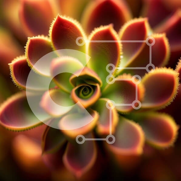 Intra Συλλεκτικό Ξύλινο Παζλ Plywood  4mm - Ζωντανό παχύφυτο με κόκκινα και πορτοκαλί άνθη Σε Ξύλινο Κουτί - Διαστάσεις: 10x10 cm – 25 κομμάτια