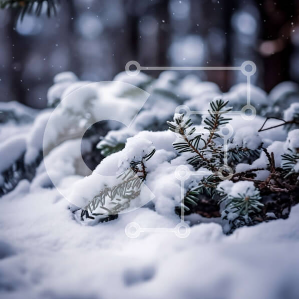 Intra Συλλεκτικό Ξύλινο Παζλ Plywood  4mm - Όμορφη εικόνα του πεύκου καλυμμένου με χιόνι Σε Ξύλινο Κουτί - Διαστάσεις: 10x10 cm – 25 κομμάτια