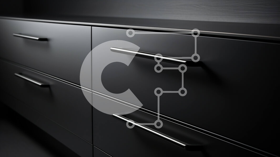 Intra Συλλεκτικό Ξύλινο Παζλ Plywood  4mm - Ντουλάπι μαύρο με συρτάρια και ασημί χερούλια Σε Ξύλινο Κουτί - Διαστάσεις Puzzle: 10x10 cm – 25 κομμάτια