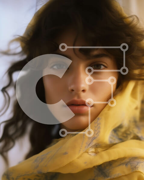 Intra Συλλεκτικό Ξύλινο Παζλ Plywood  4mm - Πορτρέτο μιας σοβαρής γυναίκας με κίτρινο κασκόλ Σε Ξύλινο Κουτί - Διαστάσεις Puzzle: 10x10 cm – 25 κομμάτια