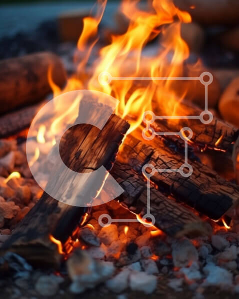 Intra Συλλεκτικό Ξύλινο Παζλ Plywood  4mm - Cozy Bonfire με Delicious Marshmallows Σε Ξύλινο Κουτί - Διαστάσεις Puzzle: 10x10 cm – 25 κομμάτια