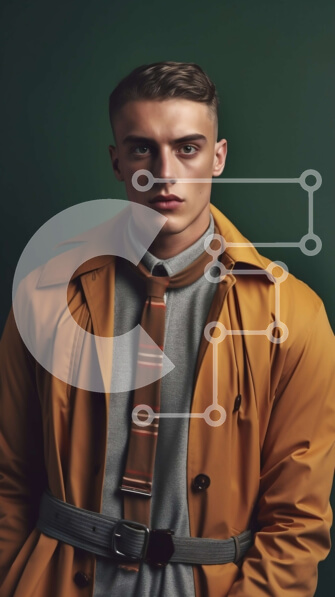 Intra Συλλεκτικό Ξύλινο Παζλ Plywood  4mm - Σοβαρός άνδρας με μοντέρνα καμπαρντίνα και γραβάτα Σε Ξύλινο Κουτί - Διαστάσεις Puzzle: 10x10 cm – 25 κομμάτια