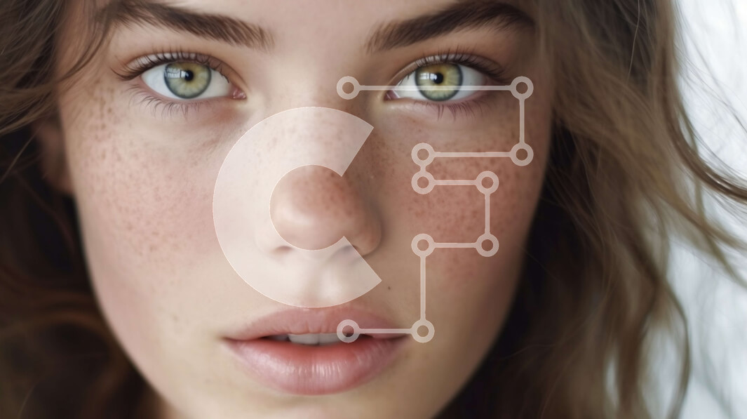 Intra Συλλεκτικό Ξύλινο Παζλ Plywood  4mm - Όμορφο πορτρέτο μιας γυναίκας με πράσινα μάτια και φακίδες Σε Ξύλινο Κουτί - Διαστάσεις Puzzle: 10x10 cm – 25 κομμάτια