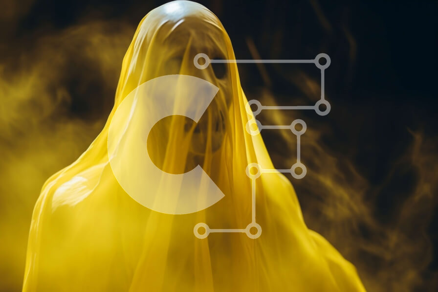 Intra Συλλεκτικό Ξύλινο Παζλ Plywood  4mm - Μυστηριώδης φιγούρα με κίτρινο πέπλο Σε Ξύλινο Κουτί - Διαστάσεις Puzzle: 10x10 cm – 25 κομμάτια