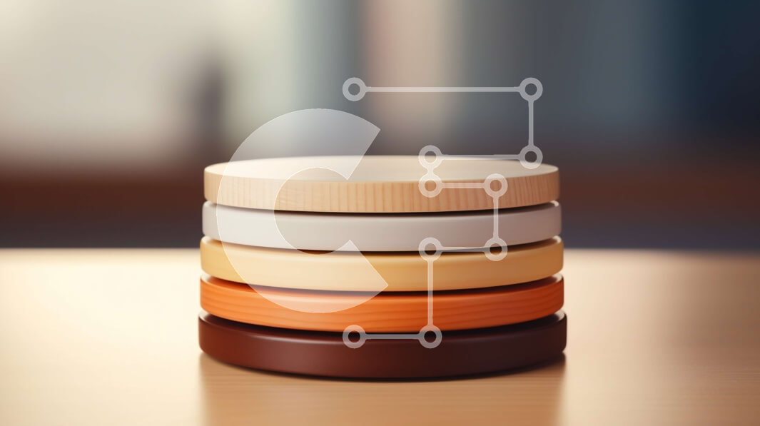 Intra Συλλεκτικό Ξύλινο Παζλ Plywood  4mm - Πολύχρωμες ξύλινες πυραμίδες στο τραπέζι Σε Ξύλινο Κουτί - Διαστάσεις: 10x10 cm – 25 κομμάτια