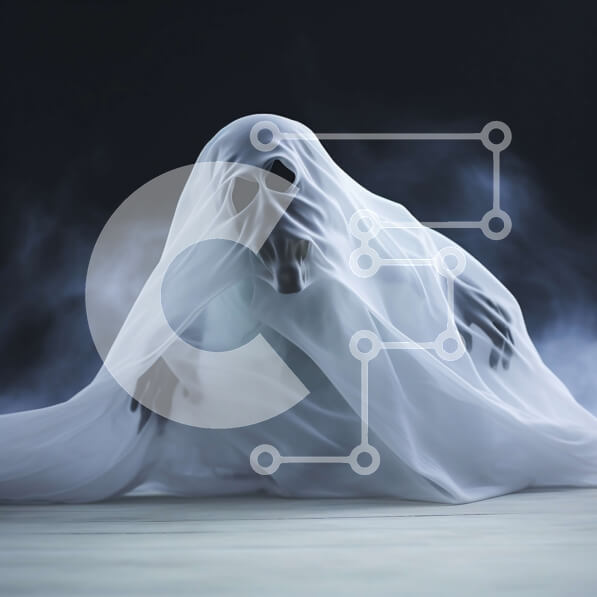 Intra Συλλεκτικό Ξύλινο Παζλ Plywood  4mm - Φάντασμα καλυμμένο με λευκό ύφασμα που εκπέμπει καπνό Σε Ξύλινο Κουτί - Διαστάσεις Puzzle: 10x10 cm – 25 κομμάτια